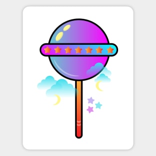 Cosmic lollipop with stars and moon Magnet